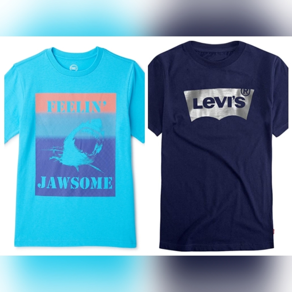 Levi's & Wonder Nation 2PCS Boy's Crewneck Tees Size XL 14/16 Used/New